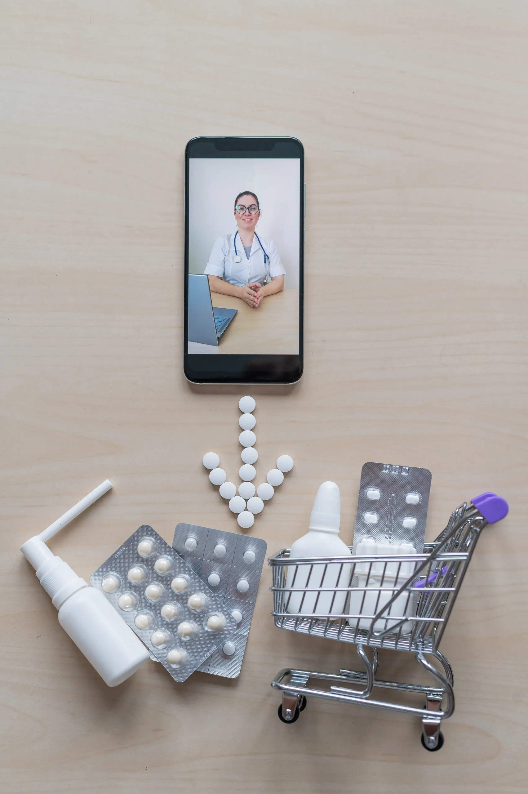 Smartphone video call with a doctor leading to delivered medications from an online PrEP provider.